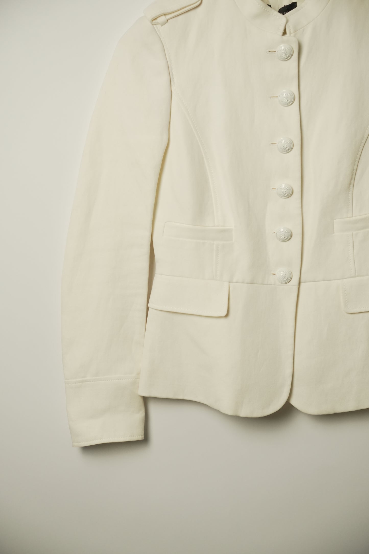 Joseph Military Napolean White Linen Blend Jacket