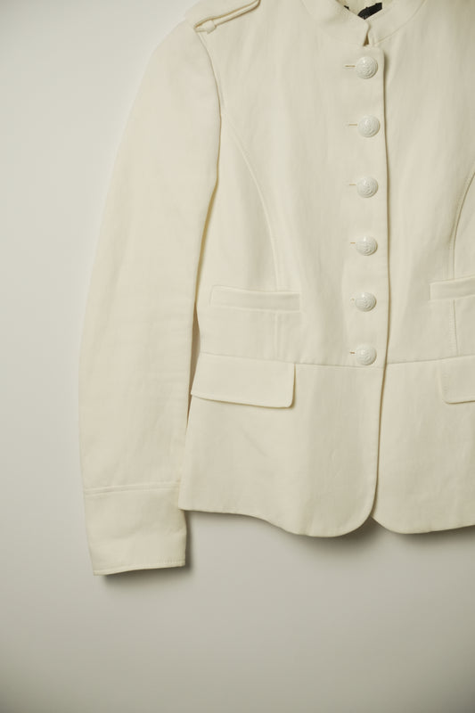 Joseph Military Napolean White Linen Blend Jacket