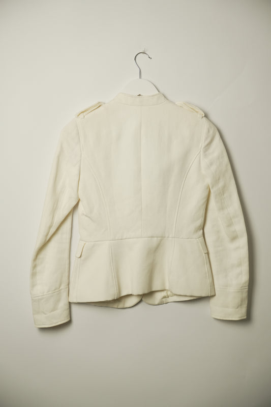 Joseph Military Napolean White Linen Blend Jacket