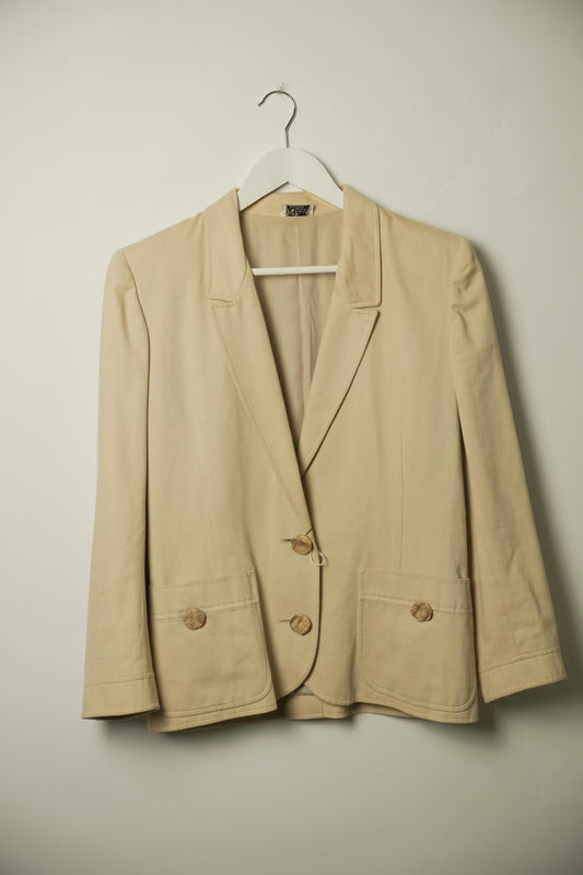 Valentino Beige Sports Cotton Blazer