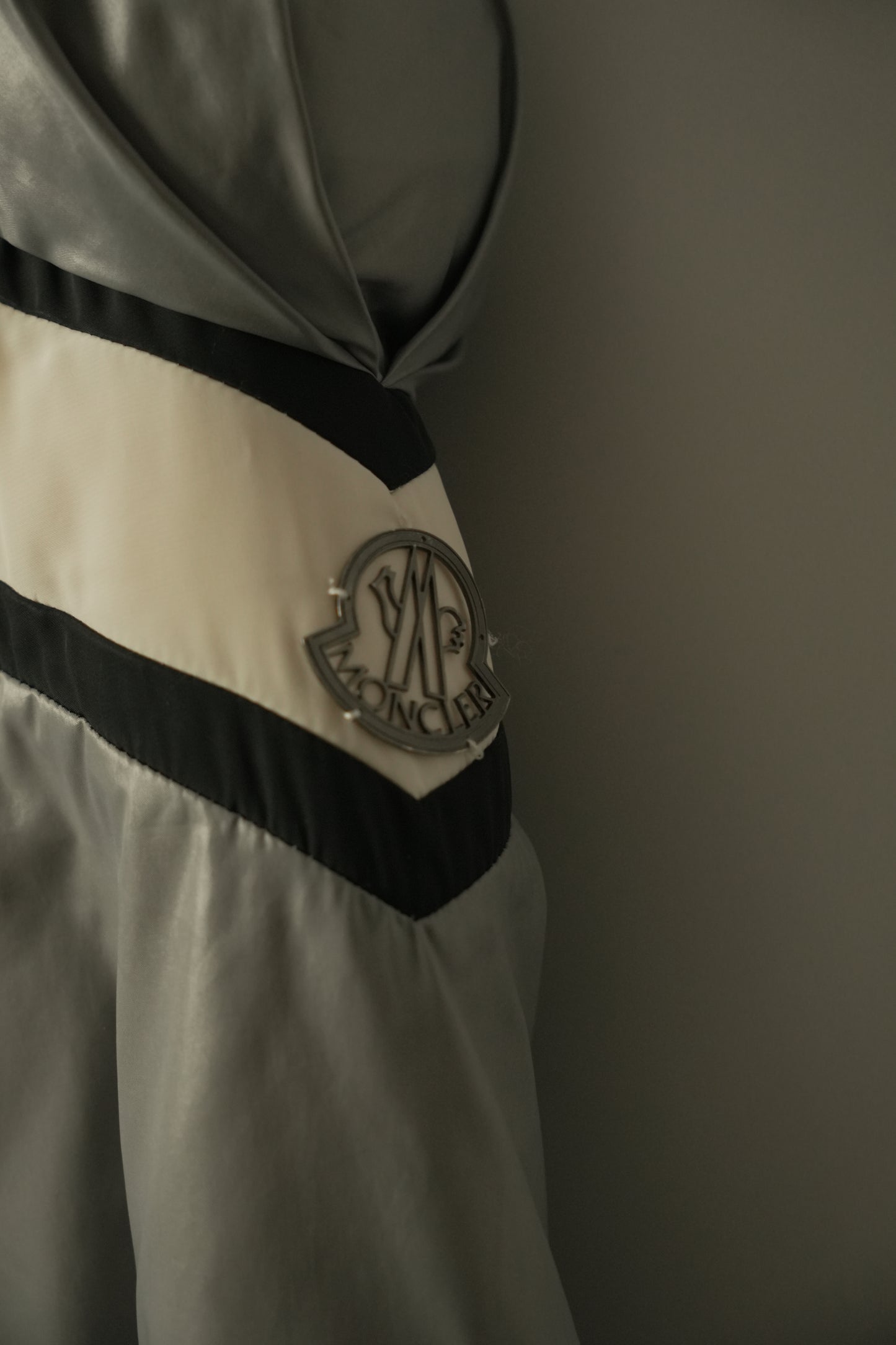 Moncler Down Jacket w Puff Collar & Waist Tie Grey