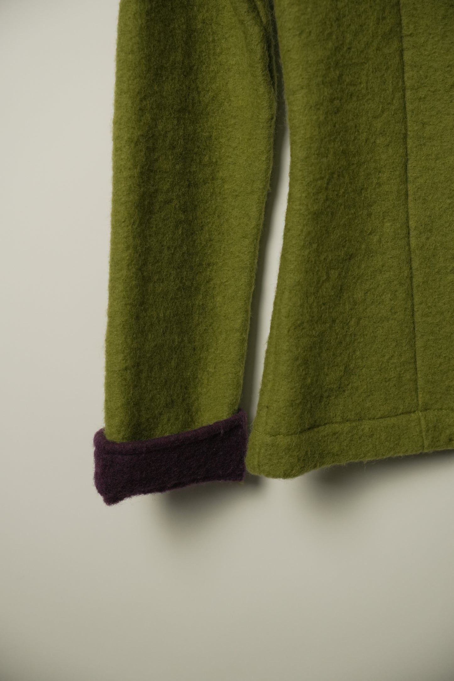 Vezzo Italian Made Two Tone Green Purple w Corsage Wool Blazer