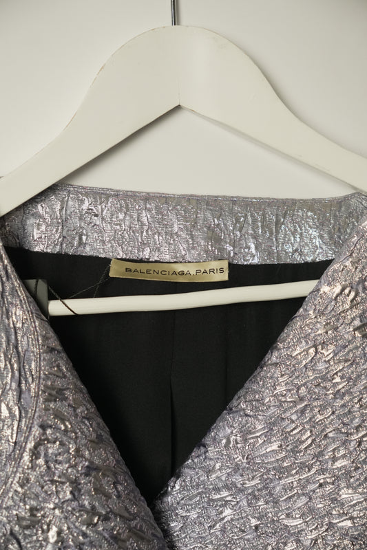 Balenciaga Metallic Button Dress Coat