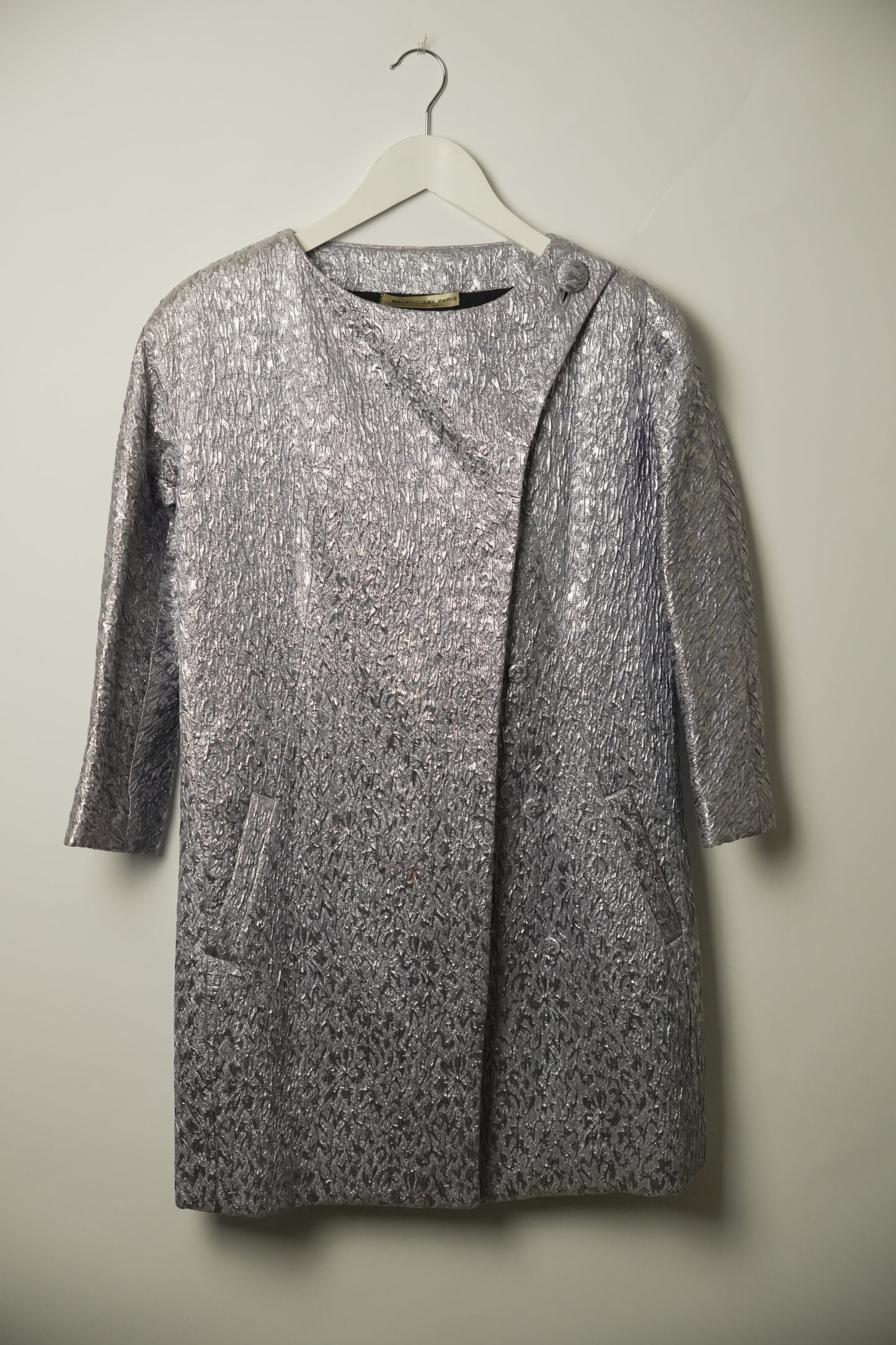 Balenciaga Metallic Button Dress Coat
