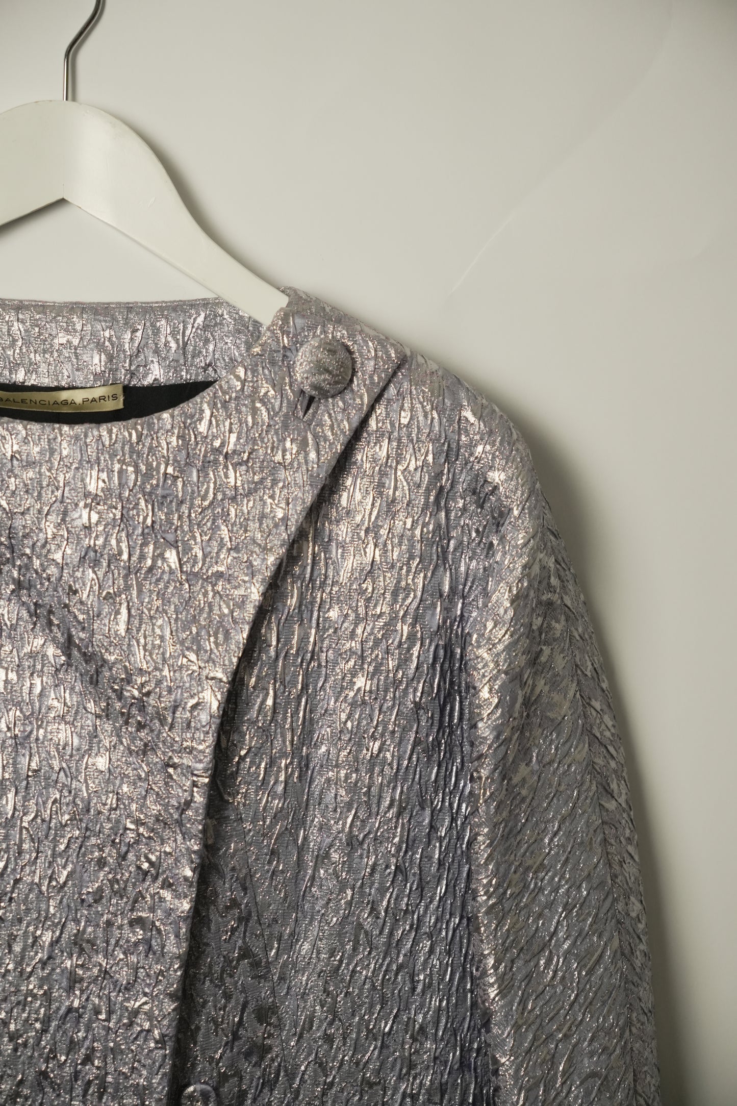 Balenciaga Metallic Button Dress Coat