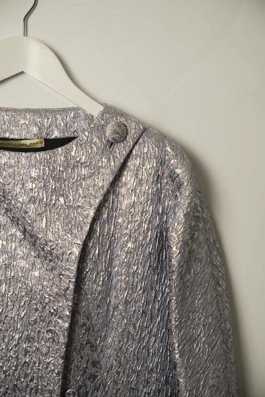 Balenciaga Metallic Button Dress Coat