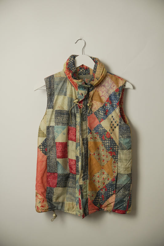 Kapital Bandana Print Shearling Inner Sless Vest