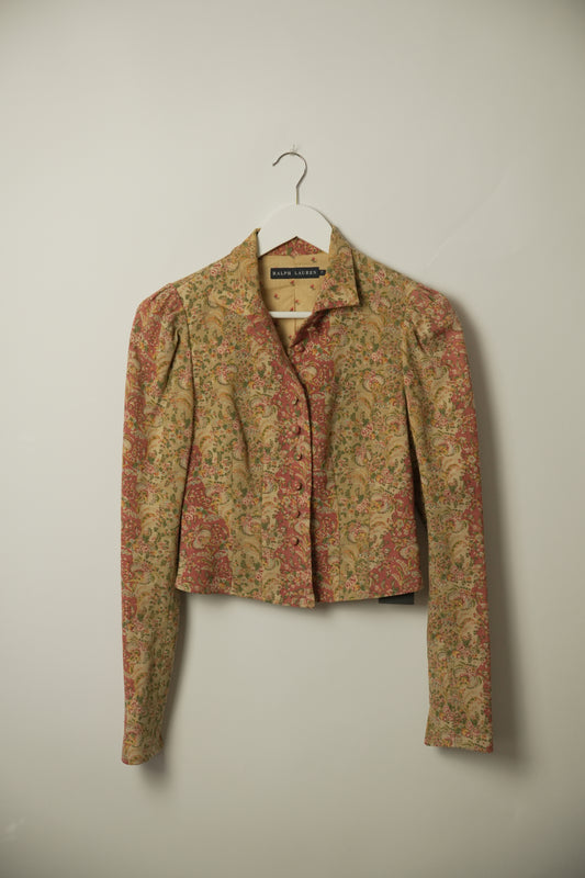 Ralph lauren Paisley Button Down Puff LS Blouse