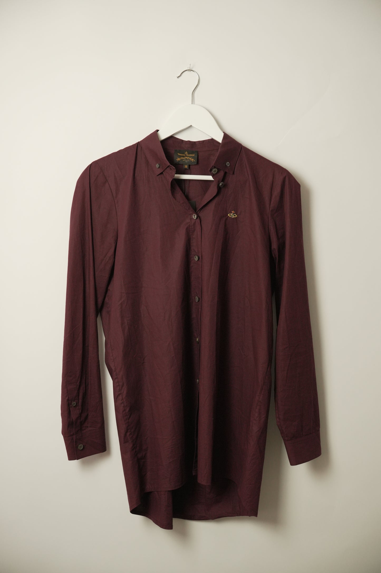 Vivienne Westwood Burgundy Logo LS Button Down Blouse