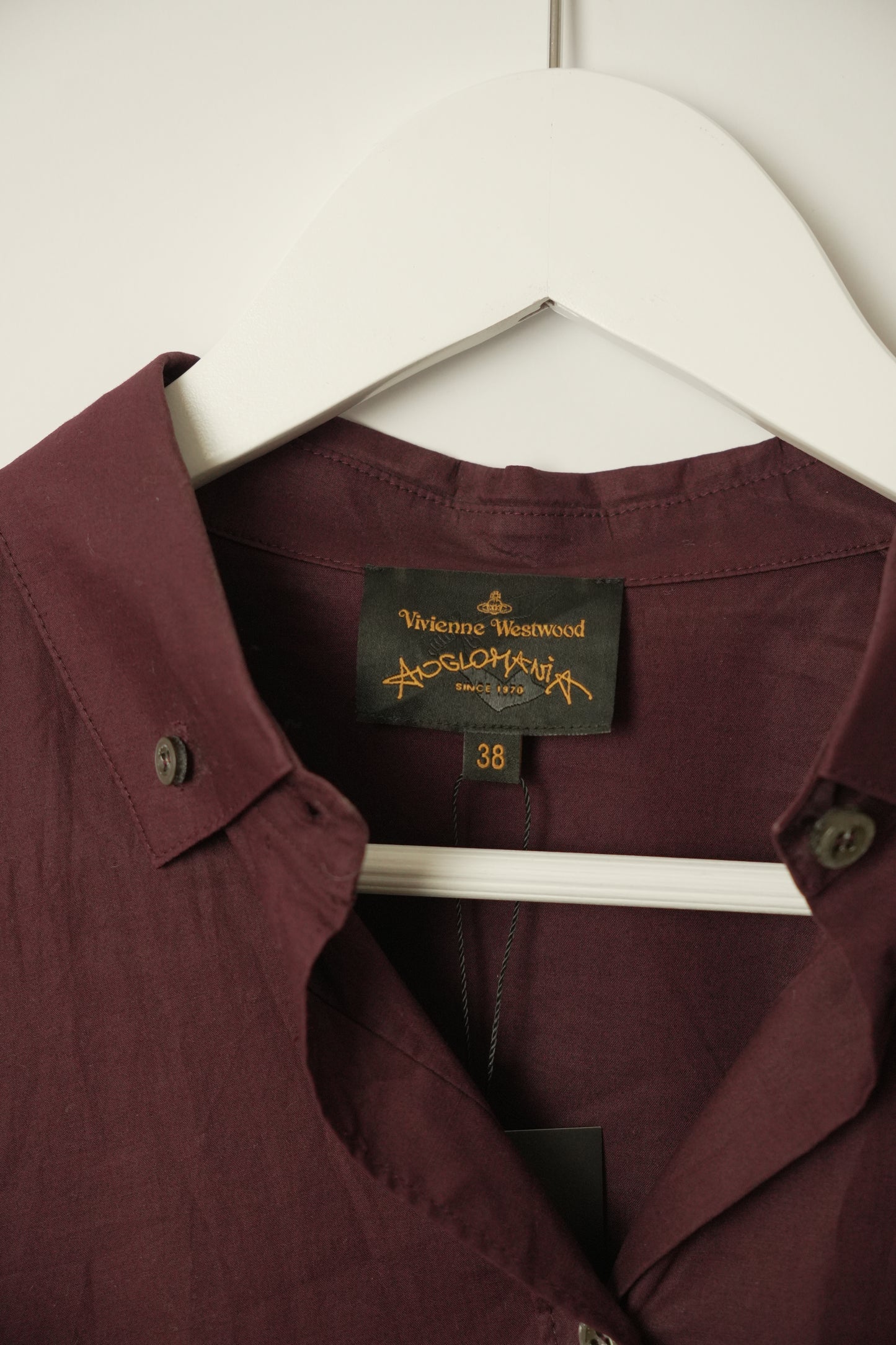 Vivienne Westwood Burgundy Logo LS Button Down Blouse