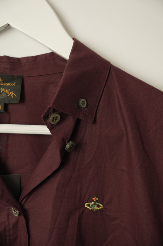 Vivienne Westwood Burgundy Logo LS Button Down Blouse
