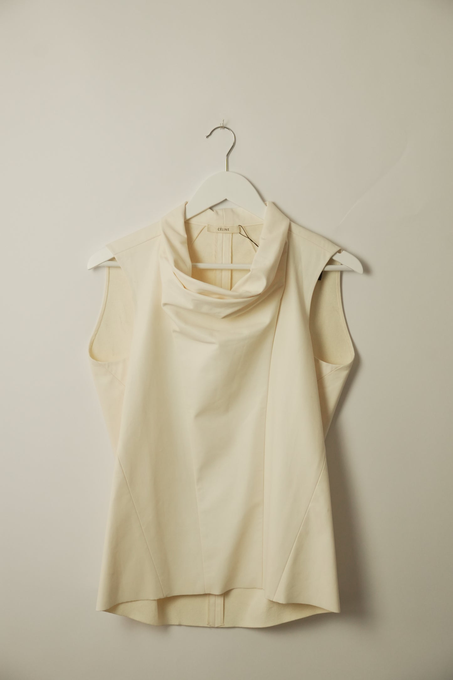 Celine Faux Leather Mock Neck Sless Top