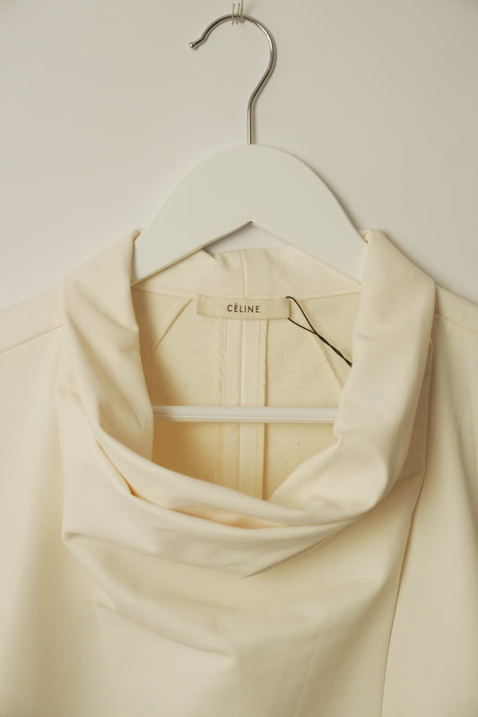 Celine Faux Leather Mock Neck Sless Top