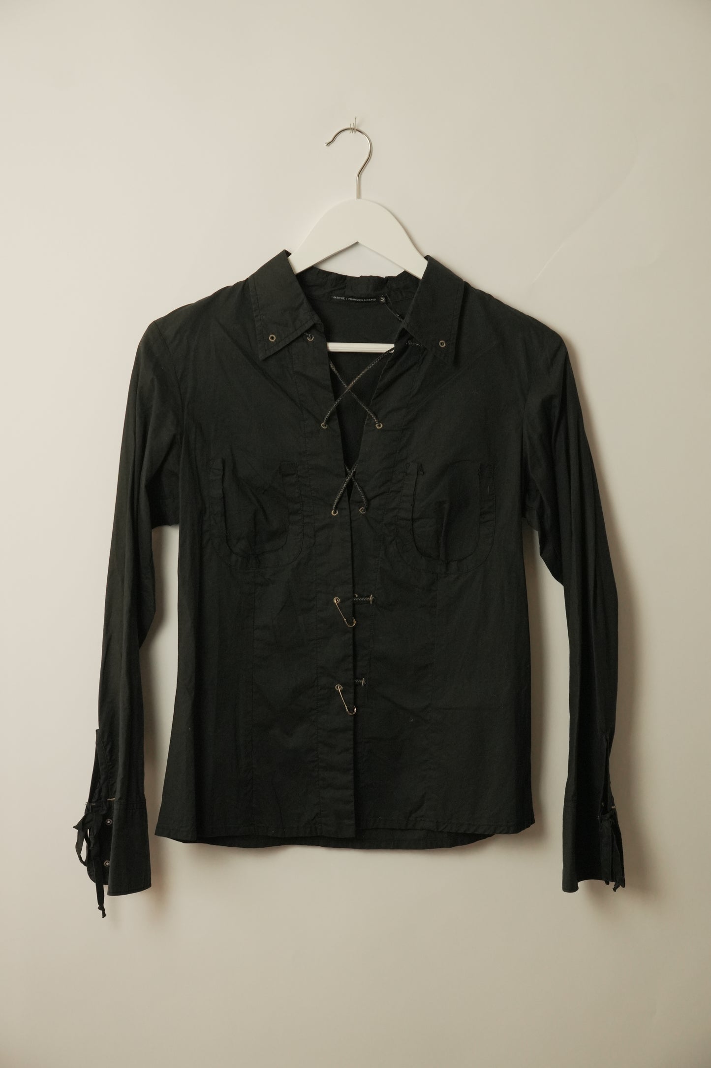 Marithe Francois Girbaud Safety Pin Lace-Up Shirt