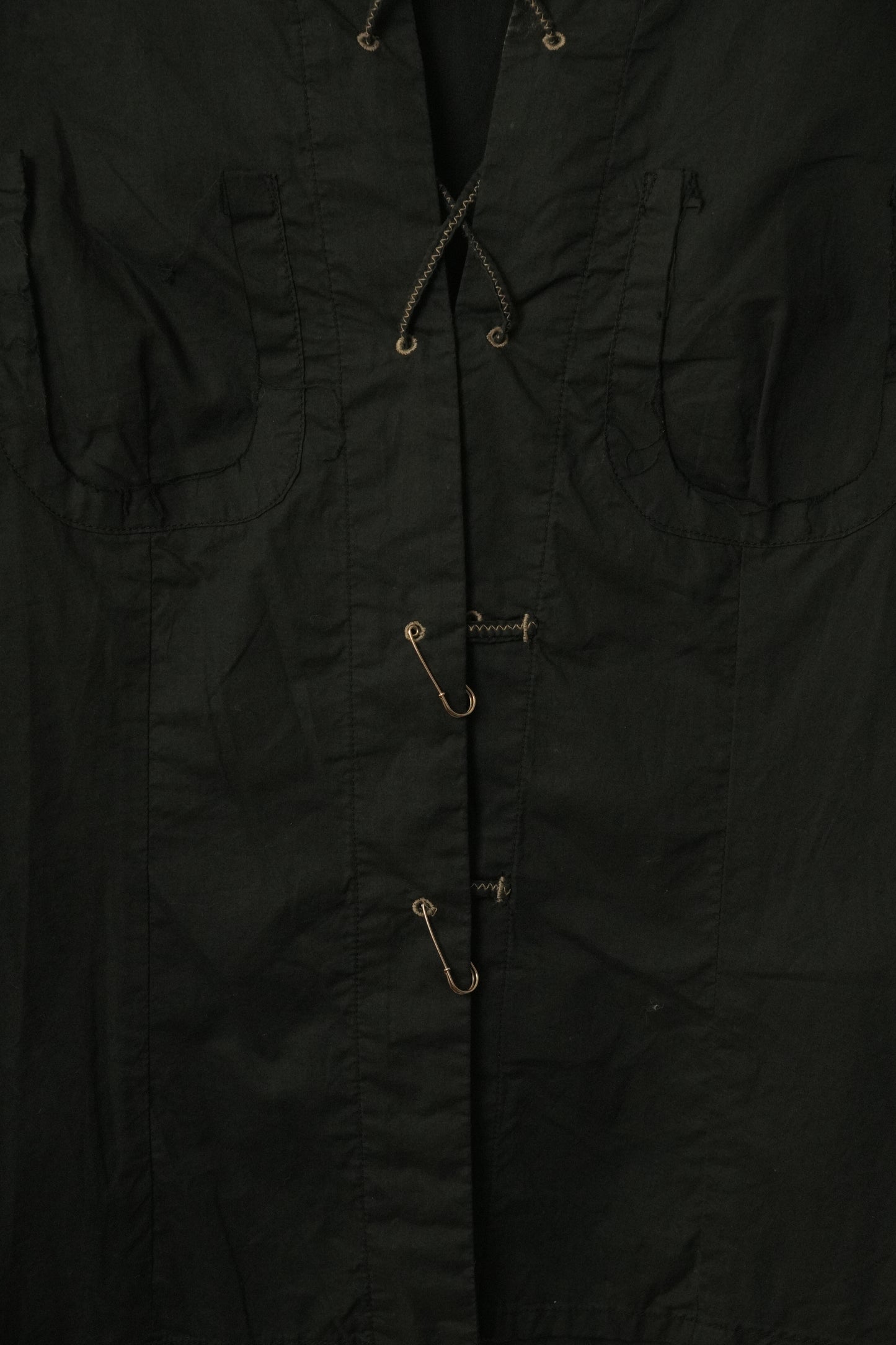 Marithe Francois Girbaud Safety Pin Lace-Up Shirt