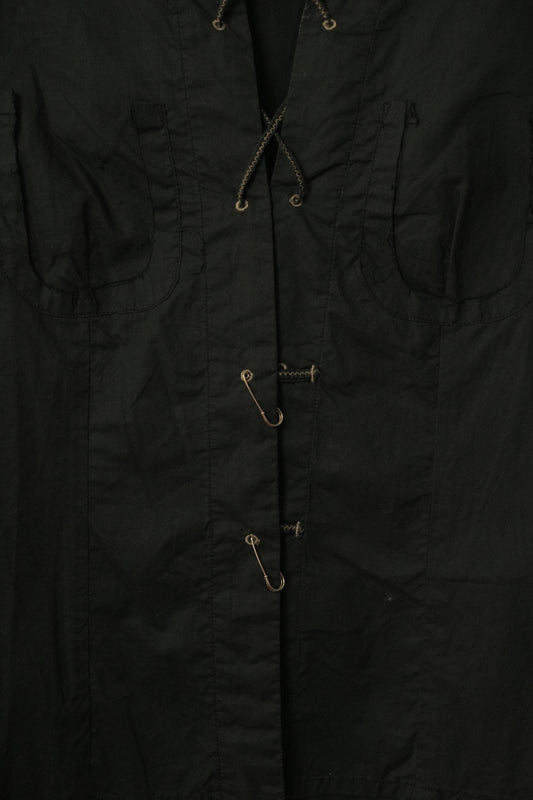 Marithe Francois Girbaud Safety Pin Lace-Up Shirt