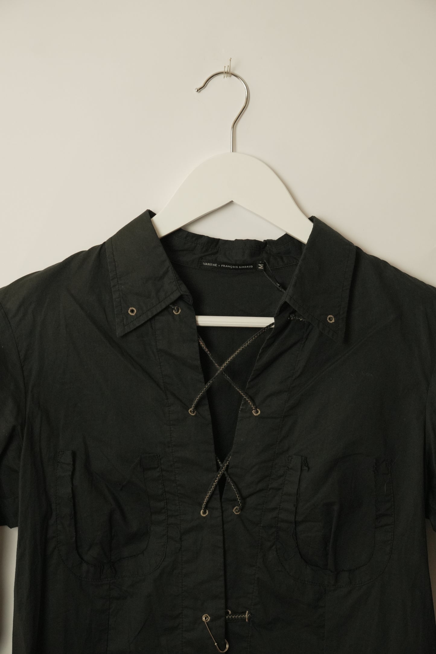 Marithe Francois Girbaud Safety Pin Lace-Up Shirt