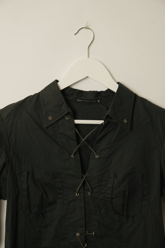 Marithe Francois Girbaud Safety Pin Lace-Up Shirt