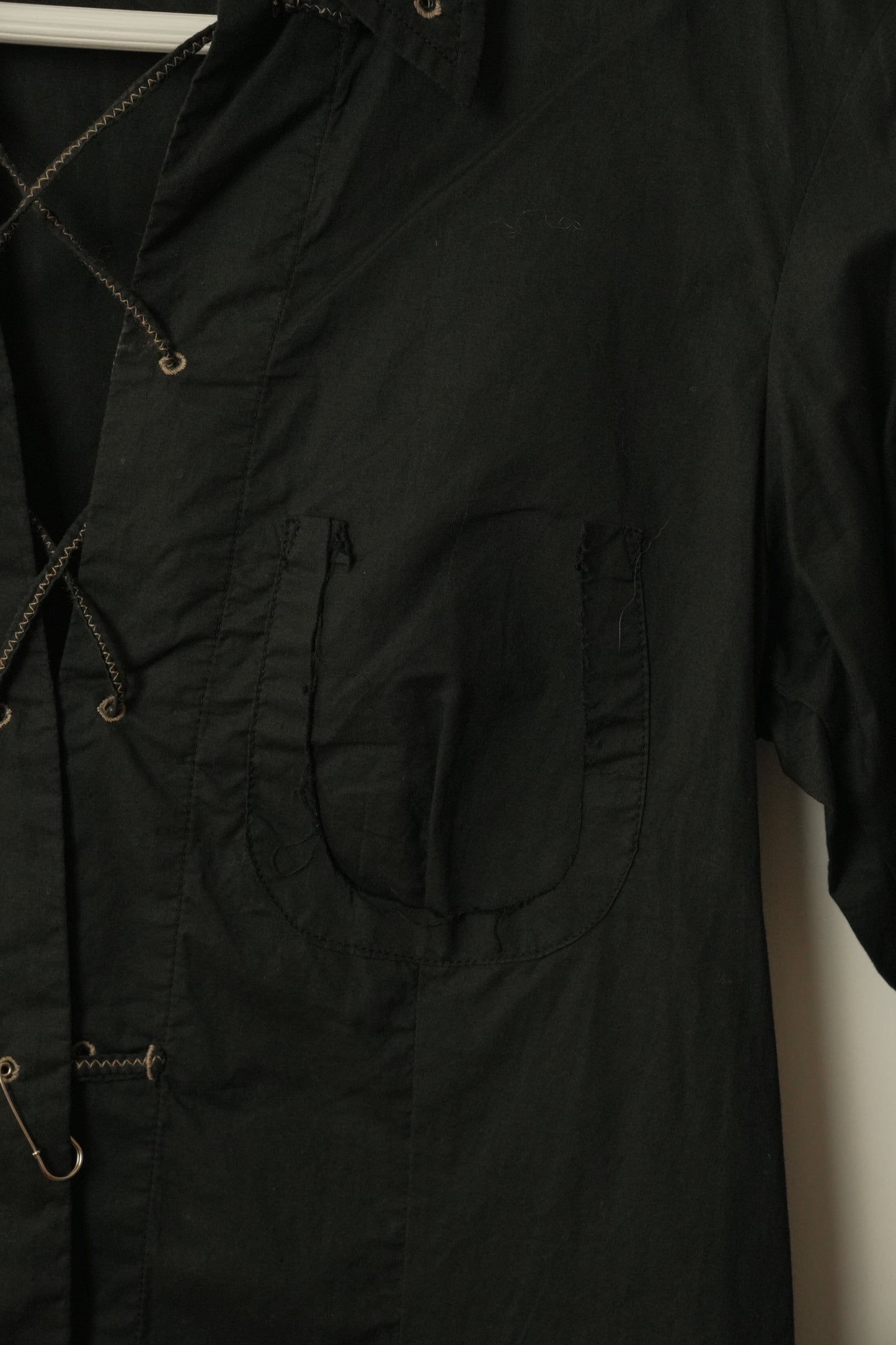 Marithe Francois Girbaud Safety Pin Lace-Up Shirt