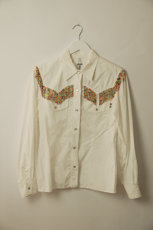 Moschino Beaded Fringe Western Shirt