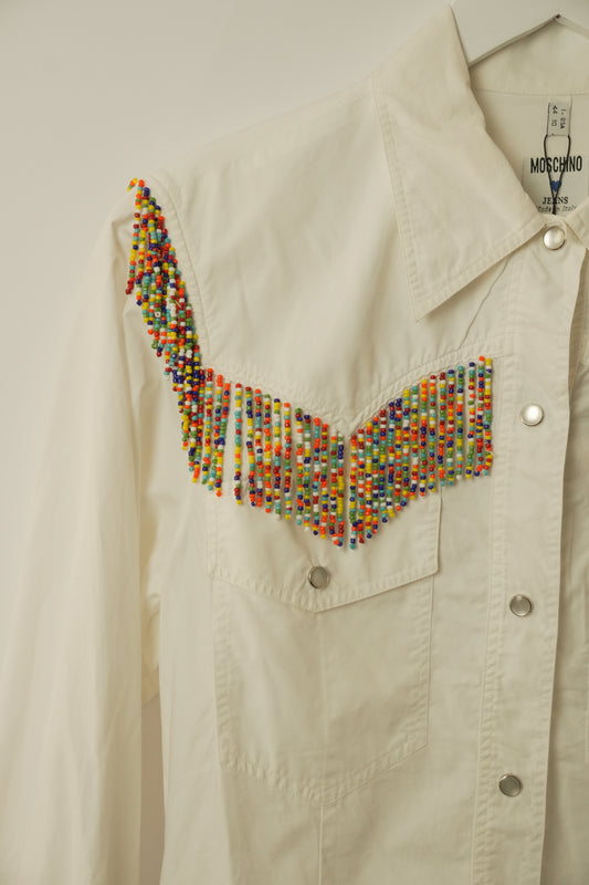 Moschino Beaded Fringe Western Shirt