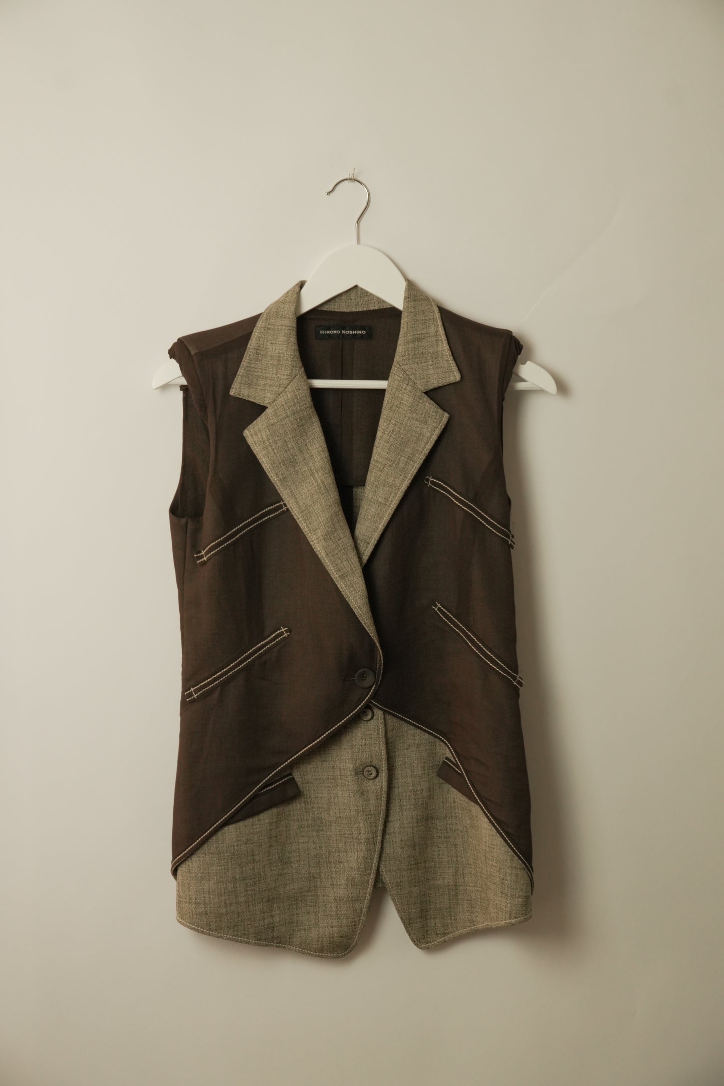 Hiroko Koshino Layered Brown Vest