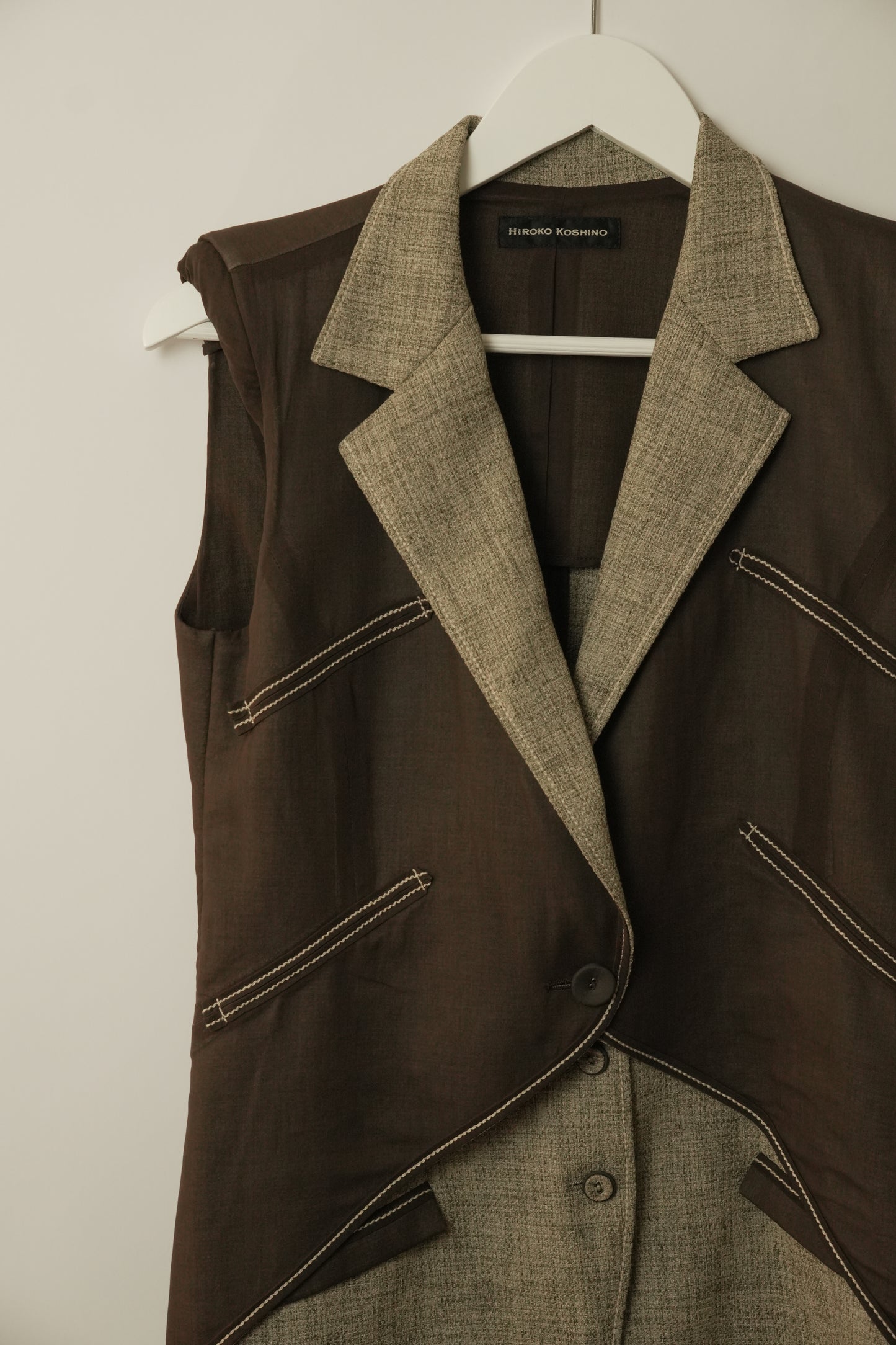 Hiroko Koshino Layered Brown Vest