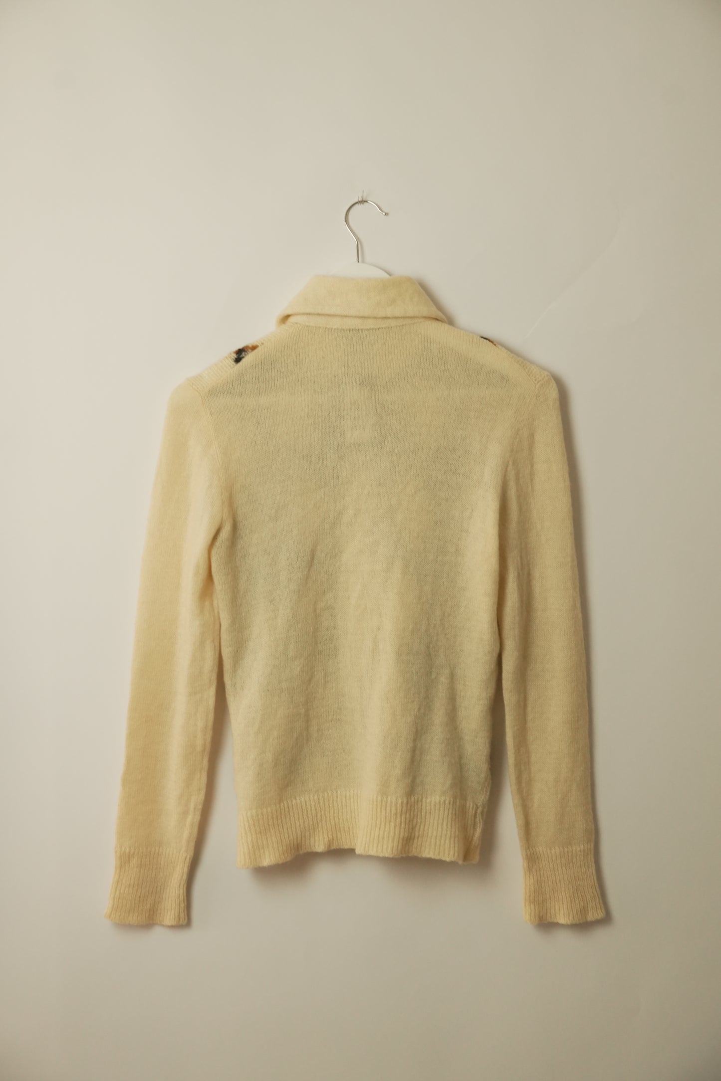Lanvin Cashmere Alpaca Argyle Zip Knit Size M