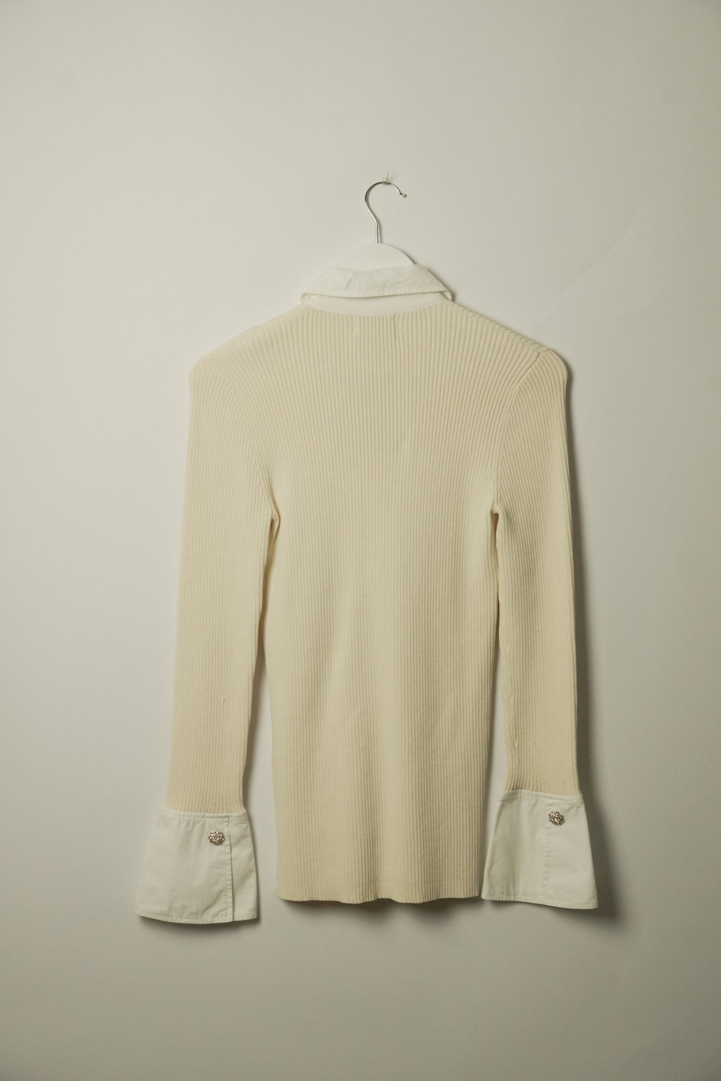 Ganni Knit Diamante Button Down Blouse