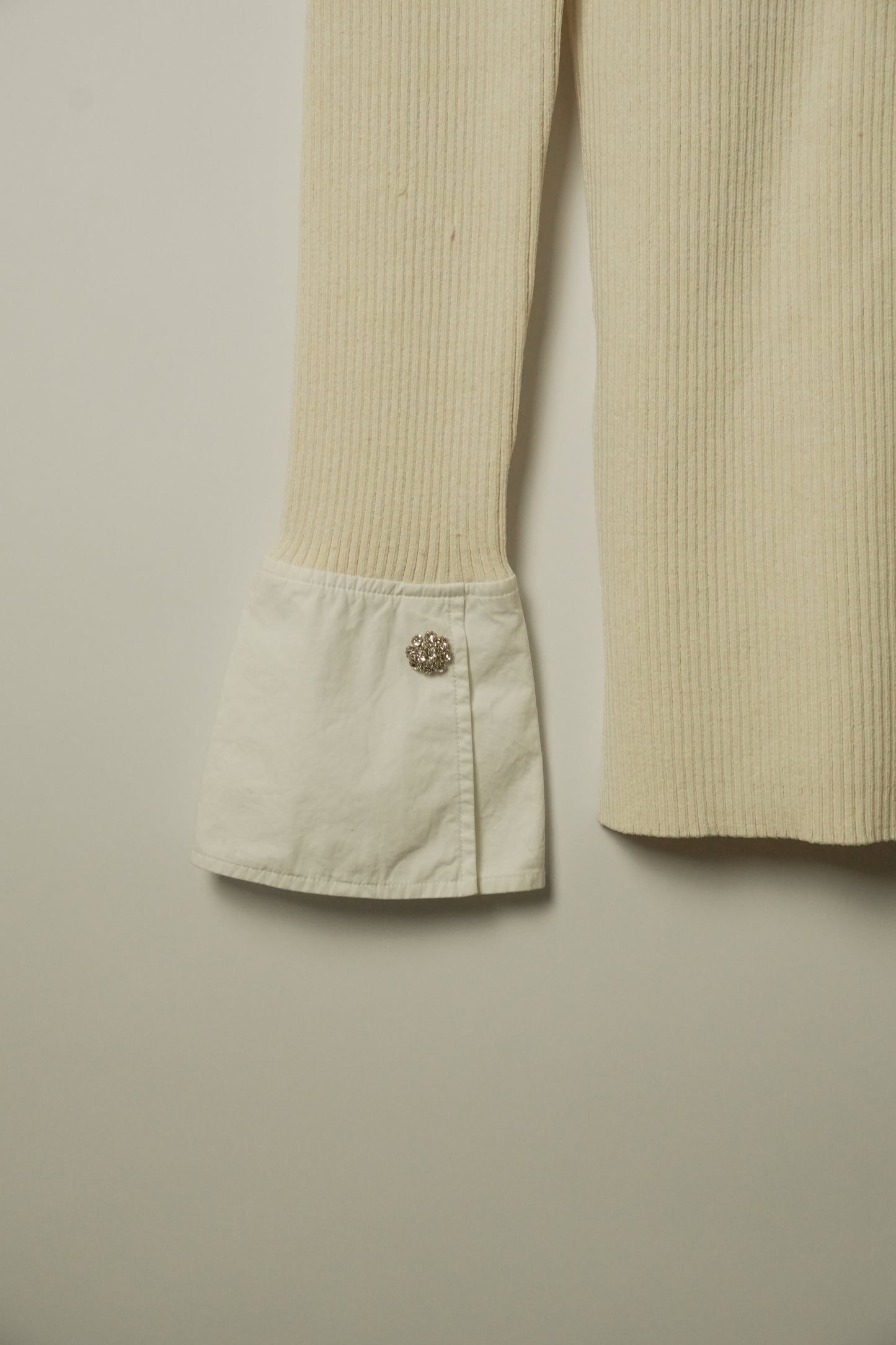 Ganni Knit Diamante Button Down Blouse