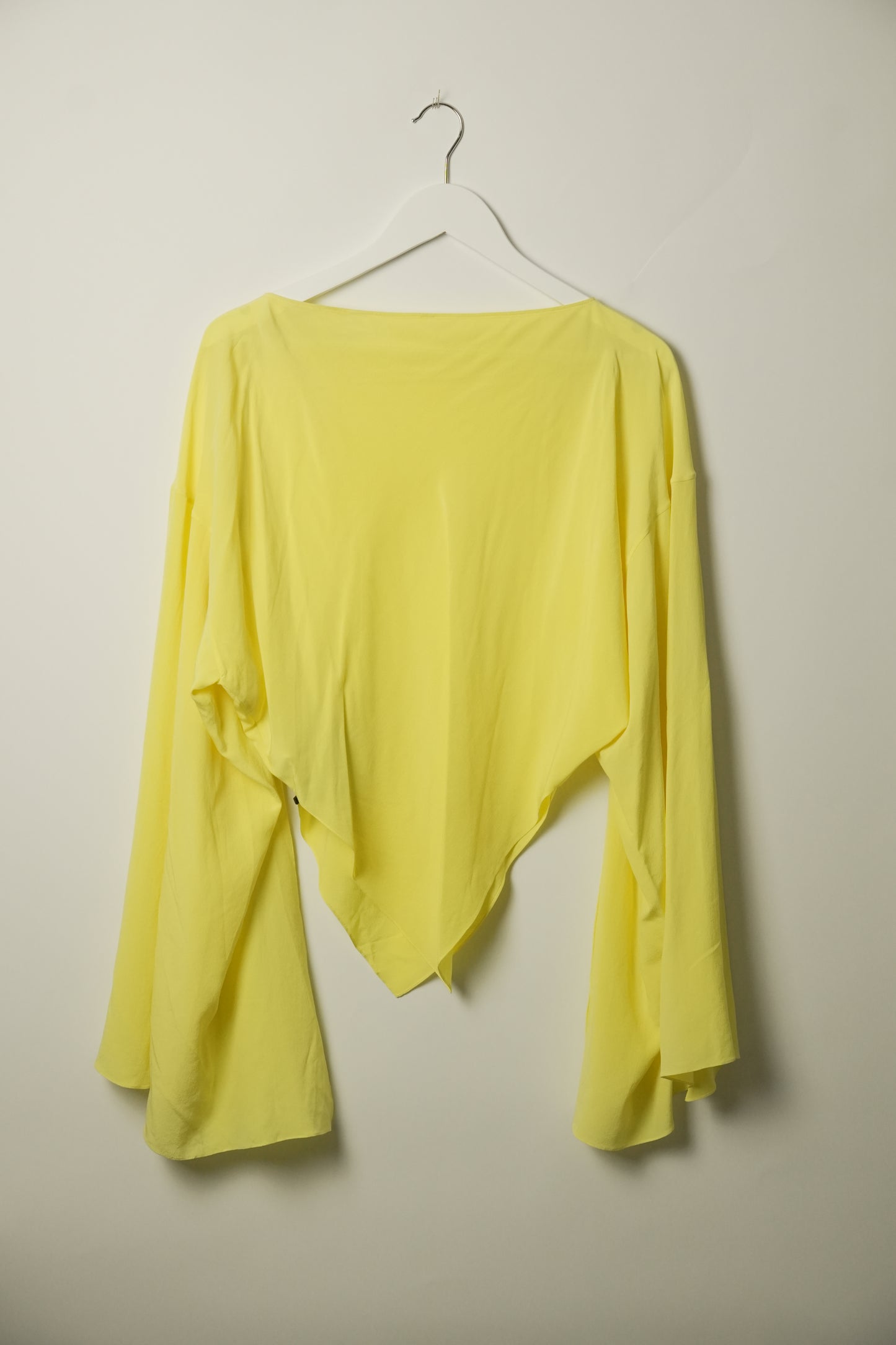 Balenciaga Fluro Yellow LS Bell Sleeve Hankerchief Blouse