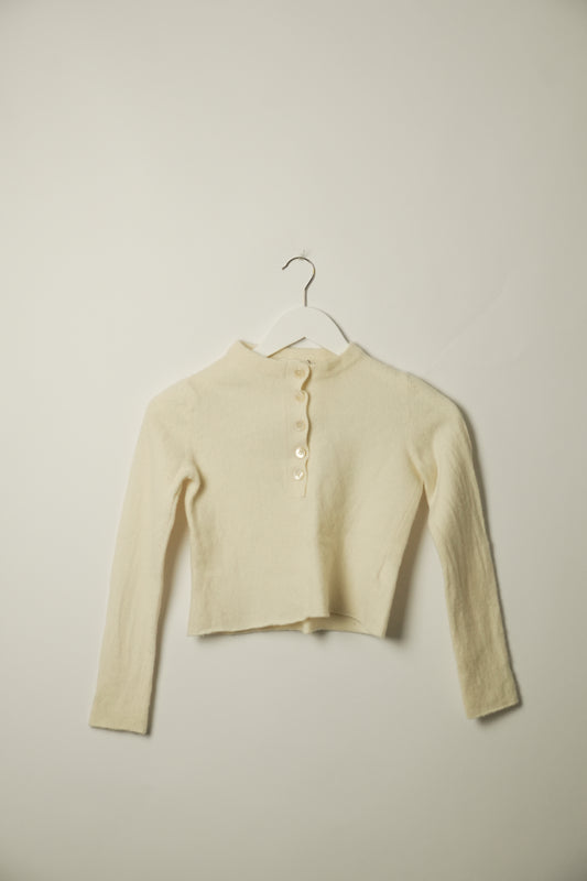 Sophie Merino Wool Knit Cream Ounce Pullover