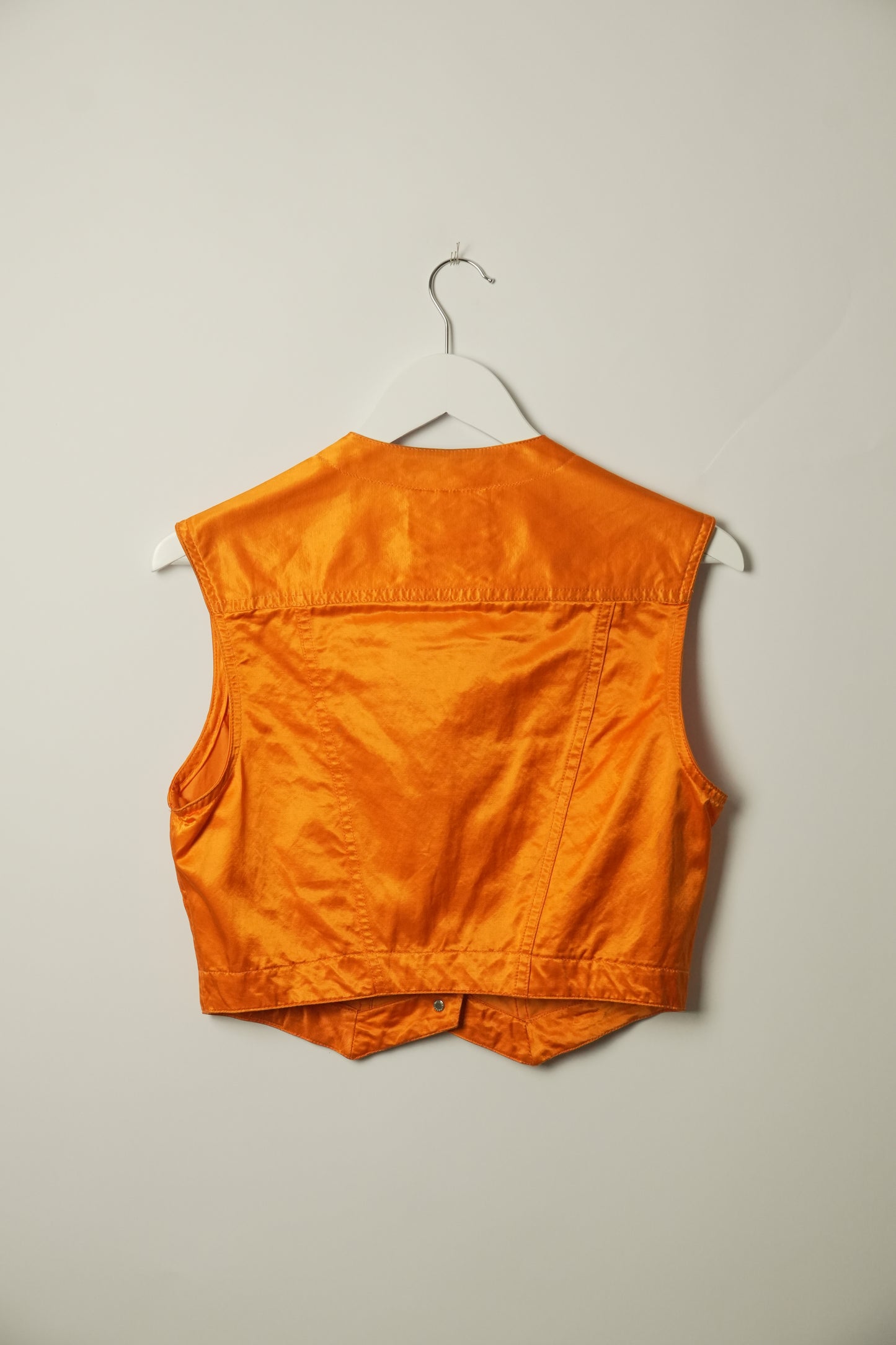 Versace Jeans Couture Satin Orange Pocket Button Vest