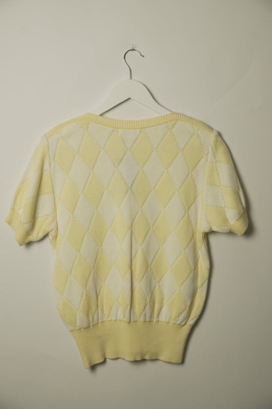 Courreges Argyle Boat Neck SS Top