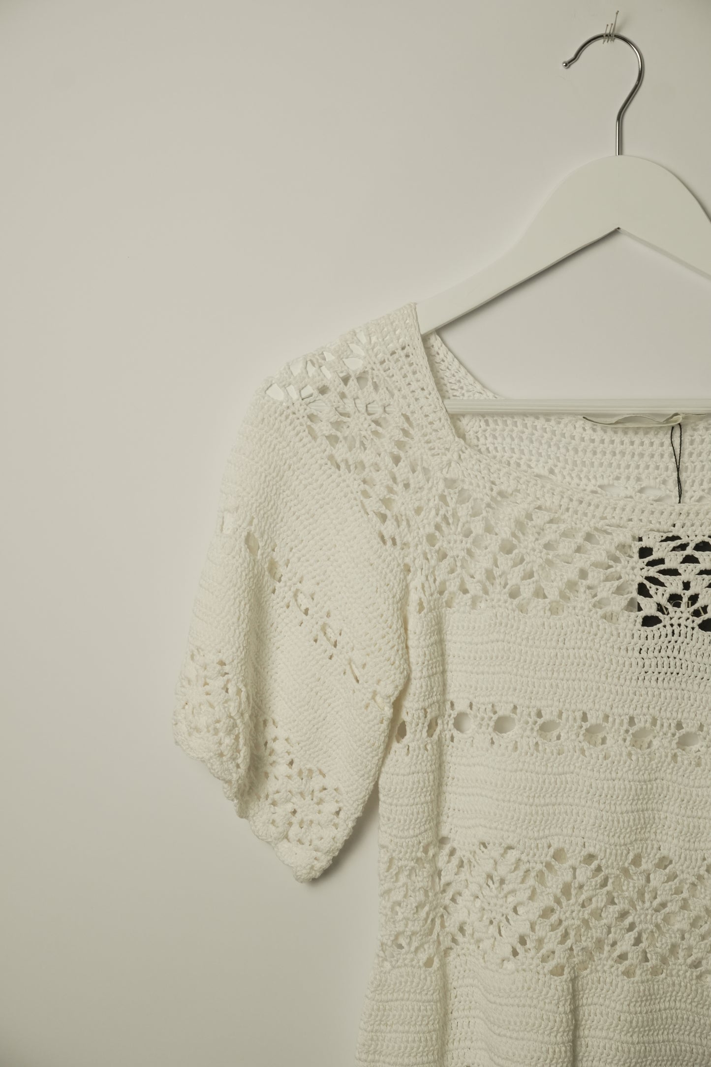 Zimmermann Crochet Knit White SS Top Sz 1