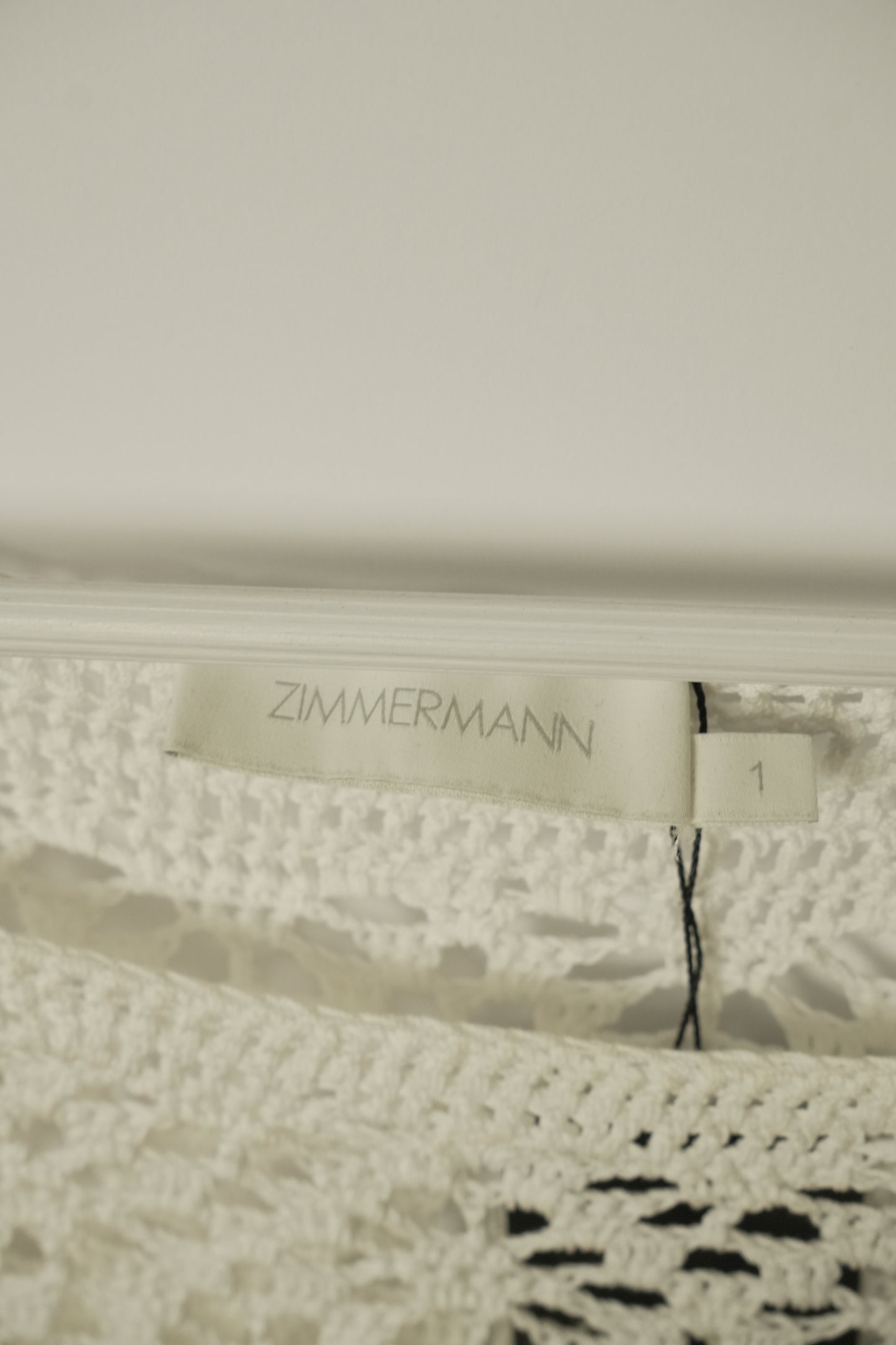 Zimmermann Crochet Knit White SS Top Sz 1