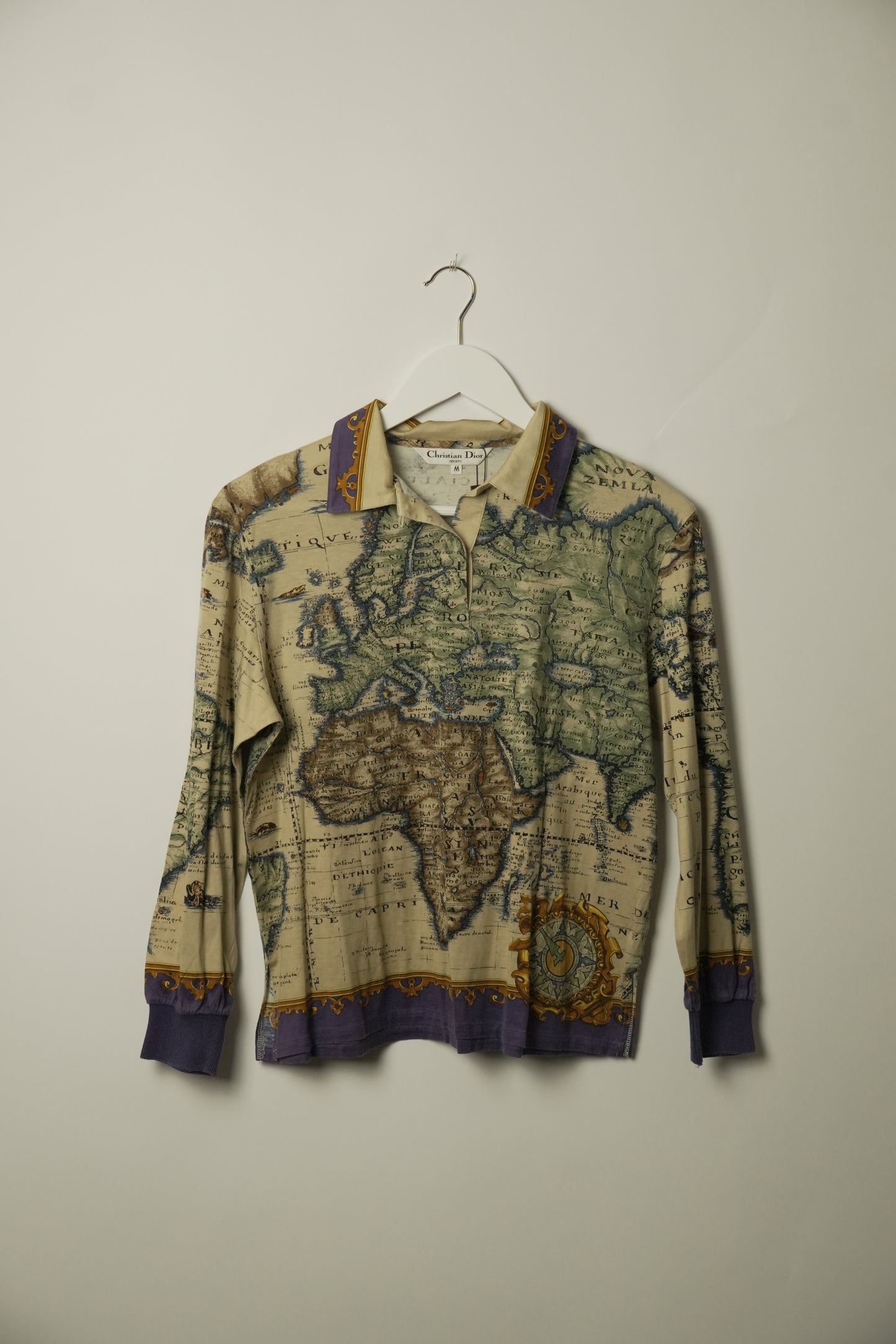 Christian Dior Sports World Map Polo Shirt, Size M