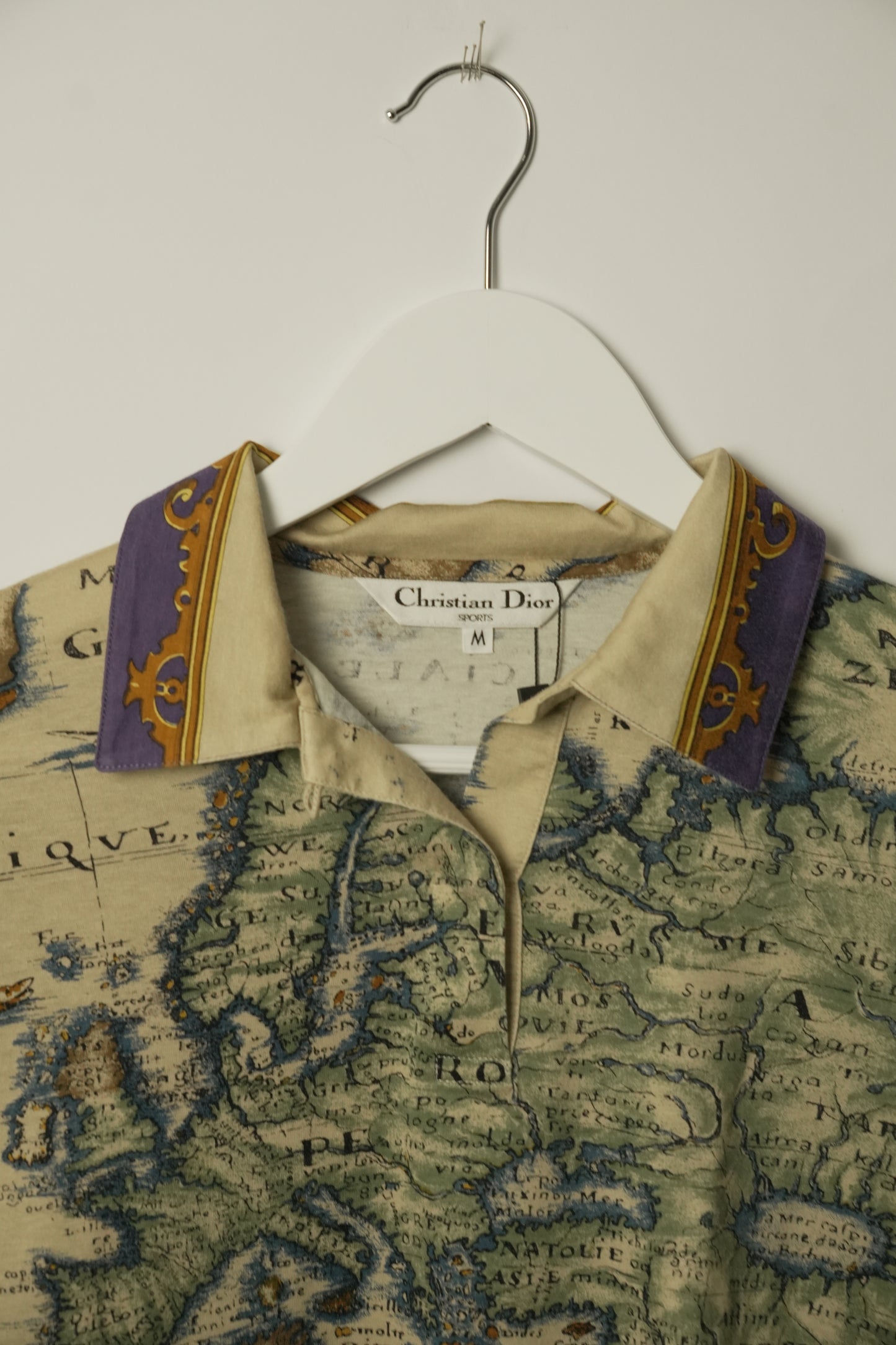 Christian Dior Sports World Map Polo Shirt, Size M