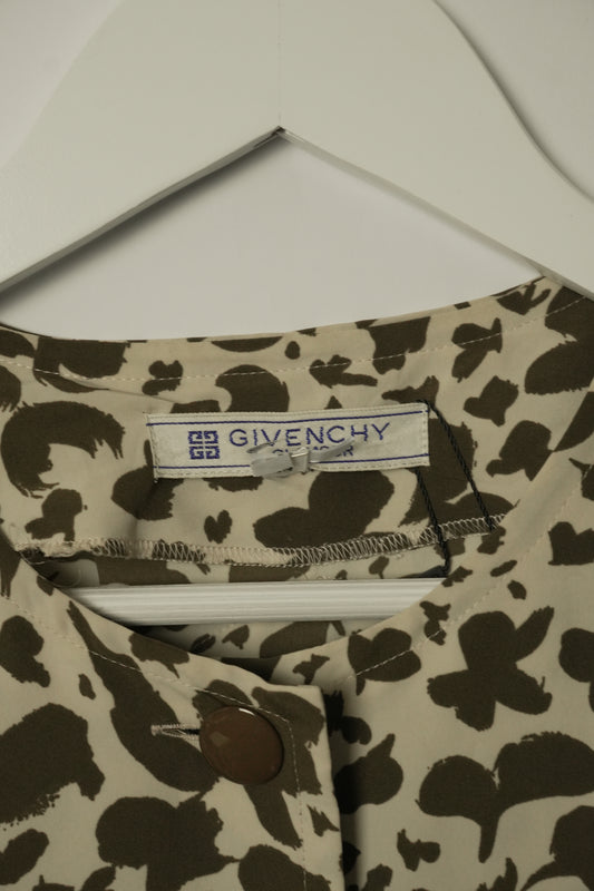 Givenchy Brown Floral Printed Button Down Blouse