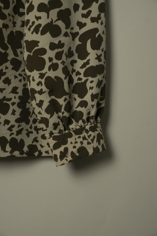Givenchy Brown Floral Printed Button Down Blouse