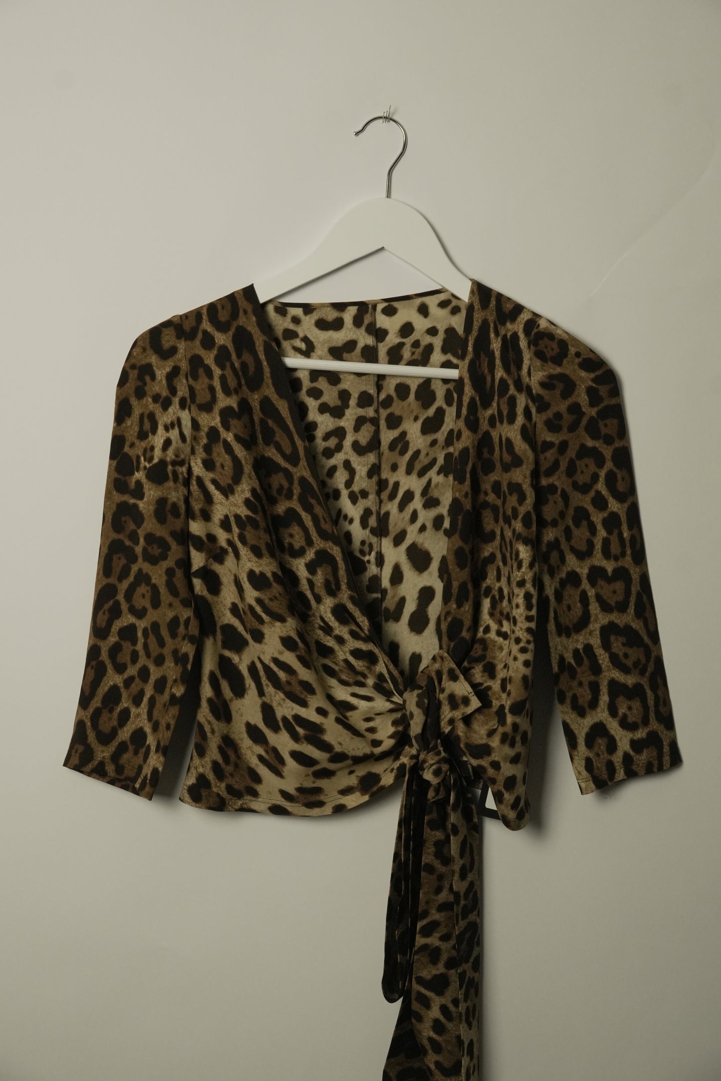 Dolce & Gabbana Leopard Wrap Silk Top