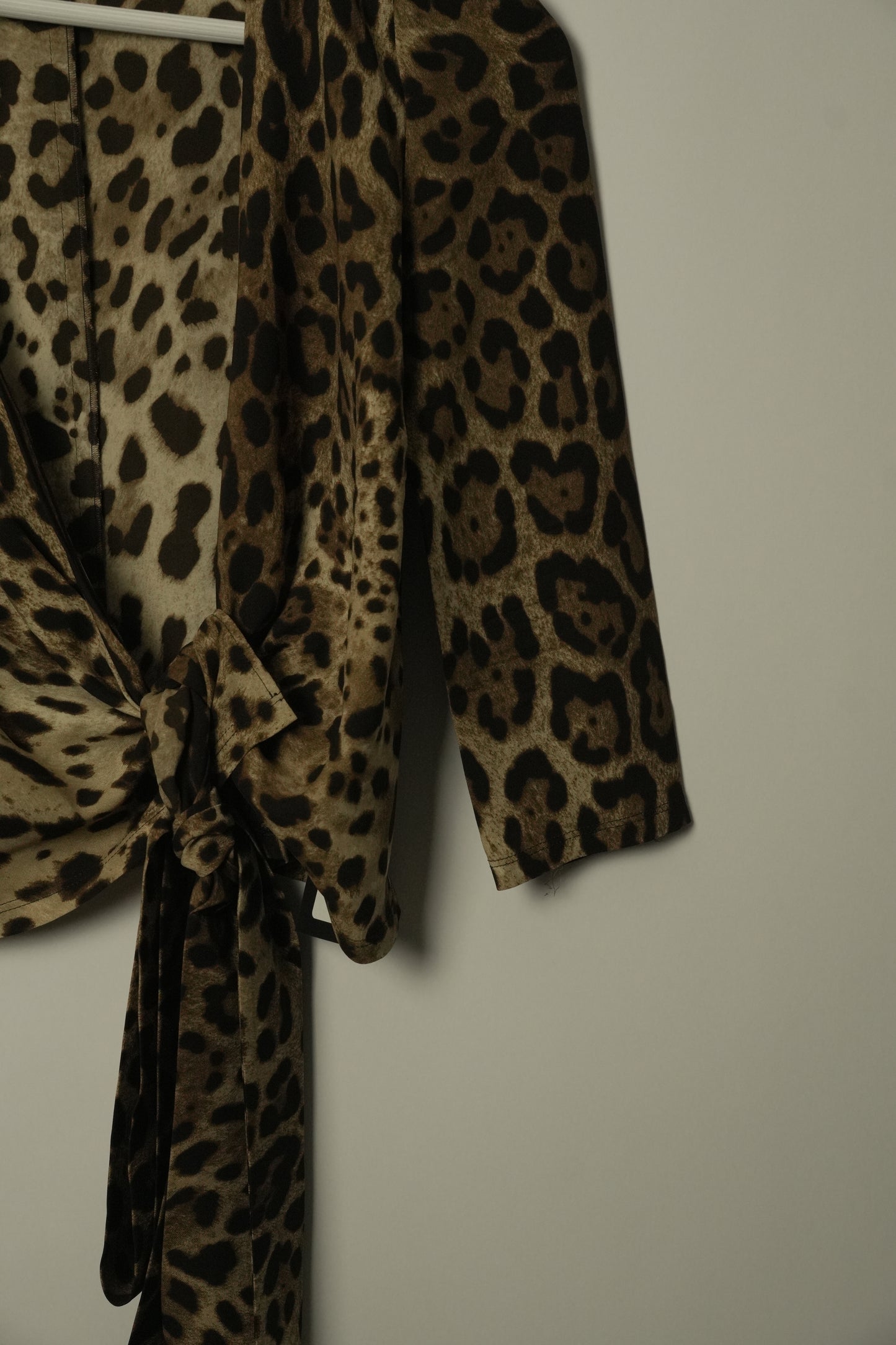 Dolce & Gabbana Leopard Wrap Silk Top