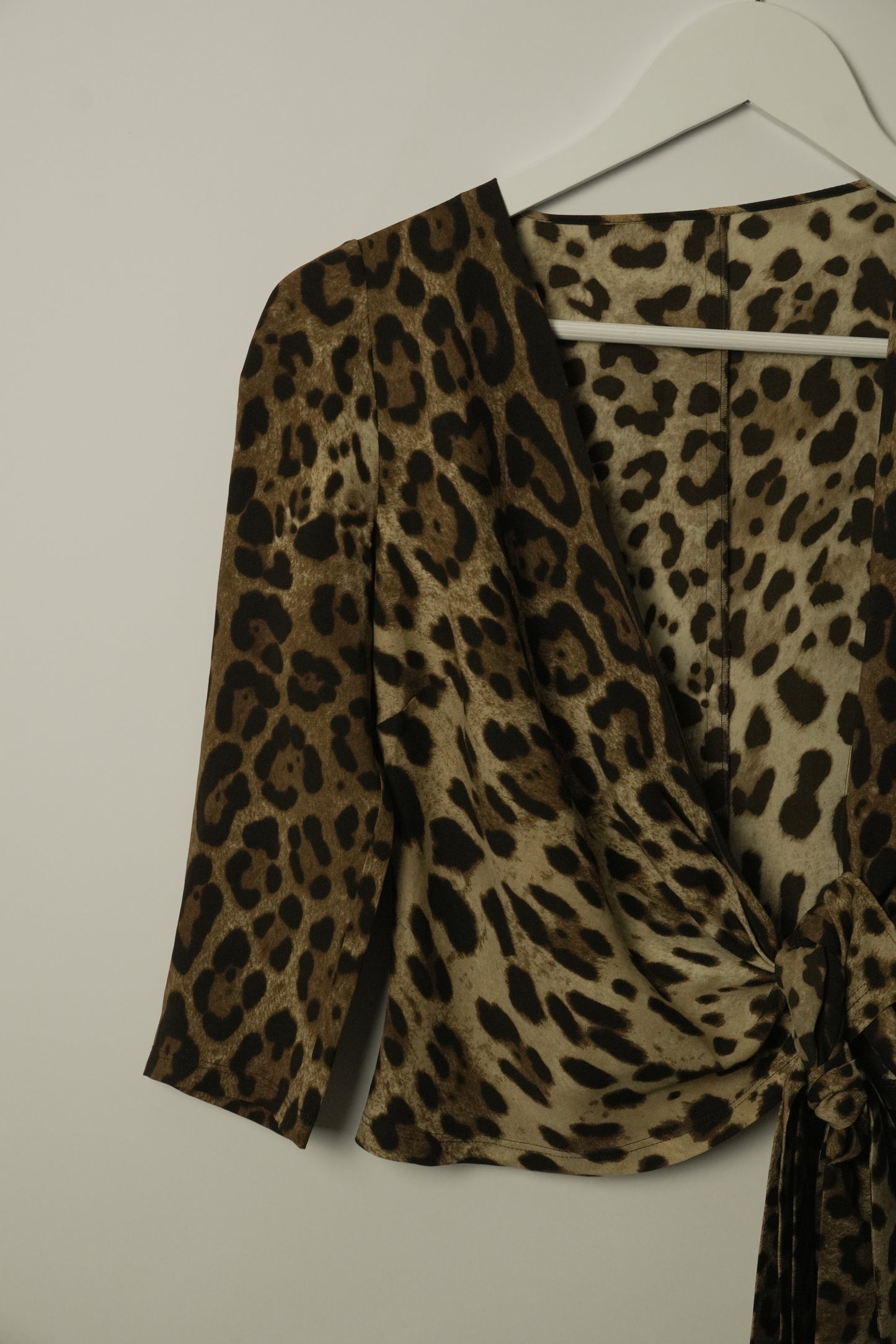 Dolce & Gabbana Leopard Wrap Silk Top