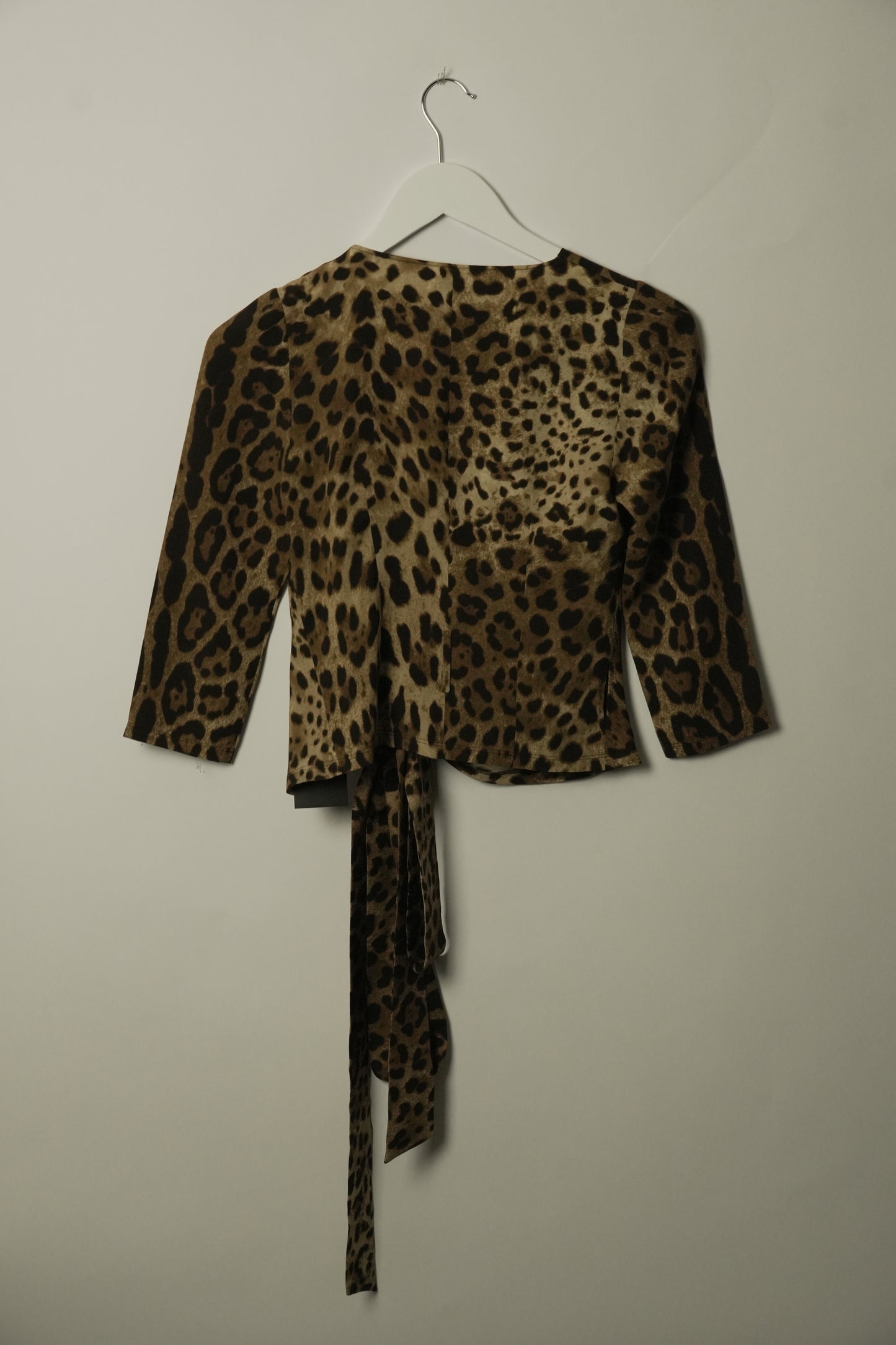 Dolce & Gabbana Leopard Wrap Silk Top