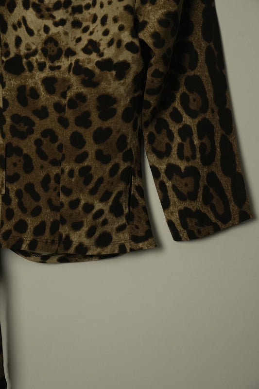 Dolce & Gabbana Leopard Wrap Silk Top