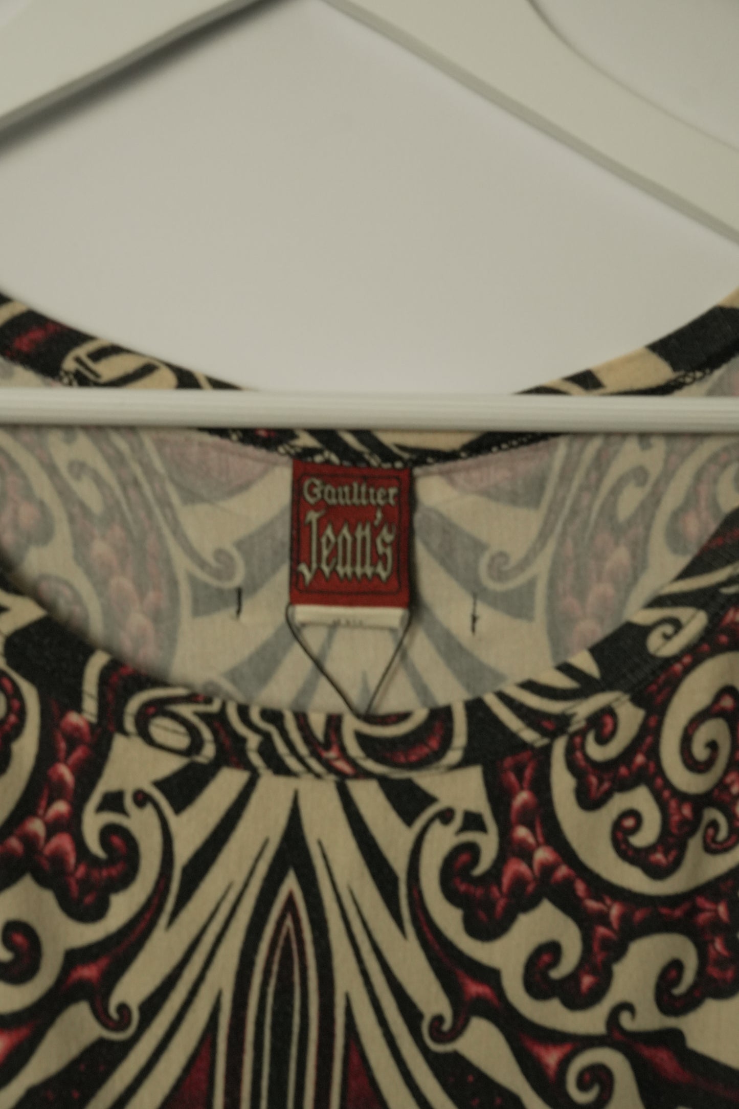 Jean Paul Gaultier Tribal Print Top w Flared LS