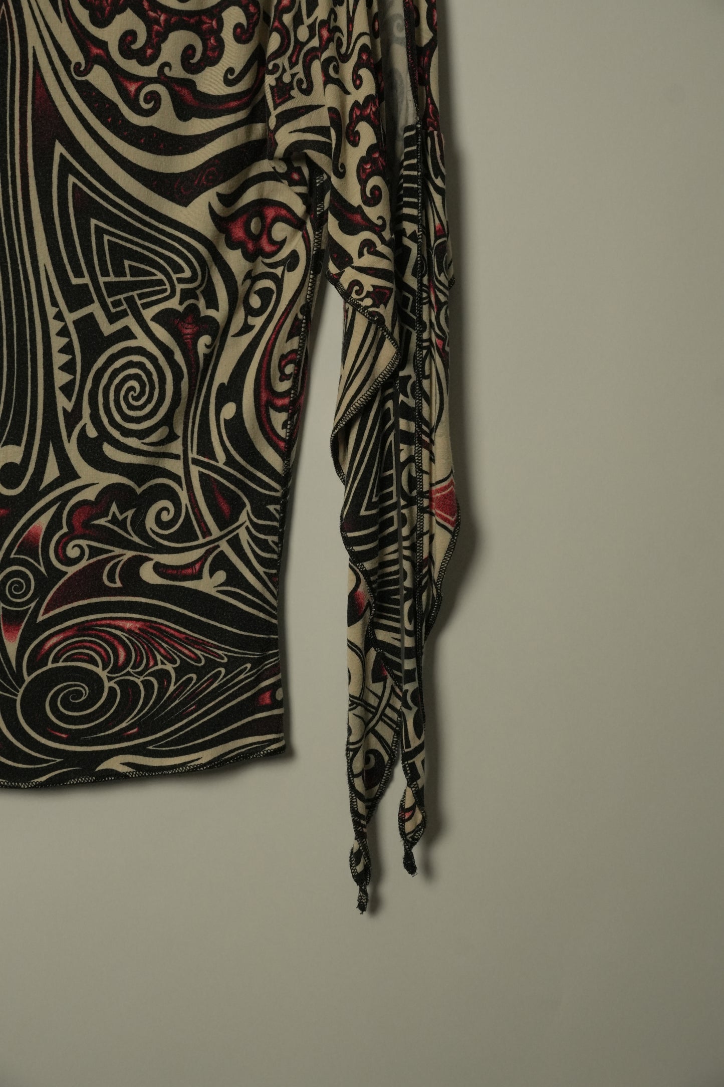 Jean Paul Gaultier Tribal Print Top w Flared LS