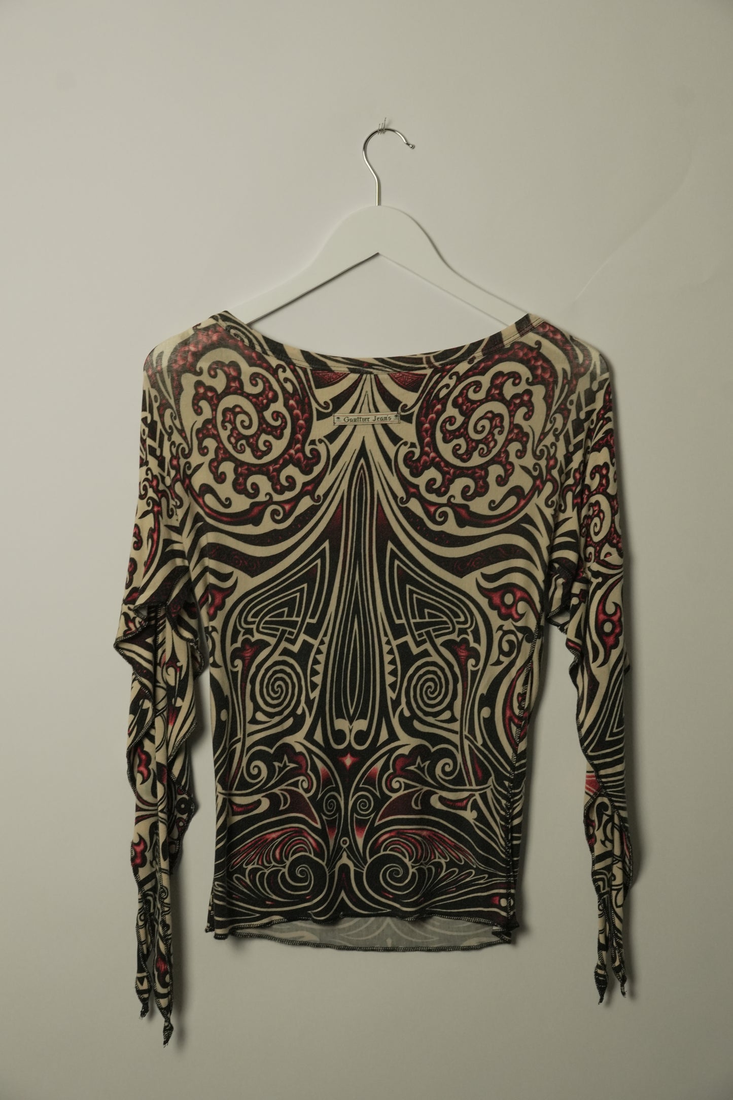 Jean Paul Gaultier Tribal Print Top w Flared LS