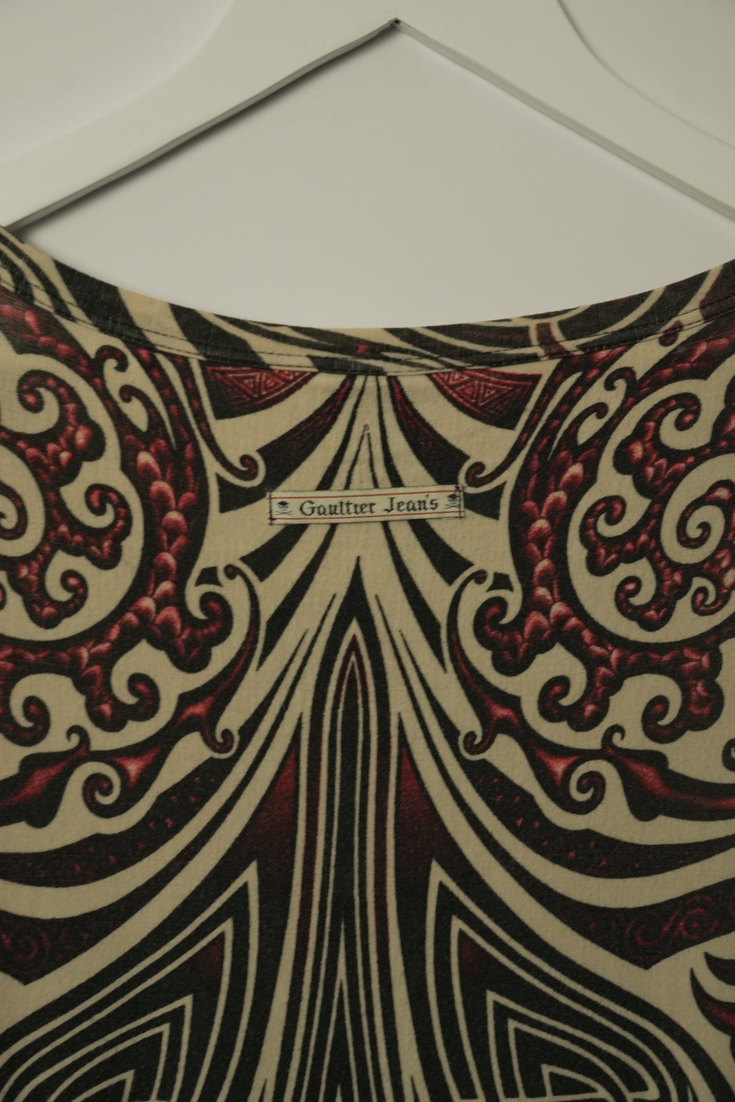 Jean Paul Gaultier Tribal Print Top w Flared LS