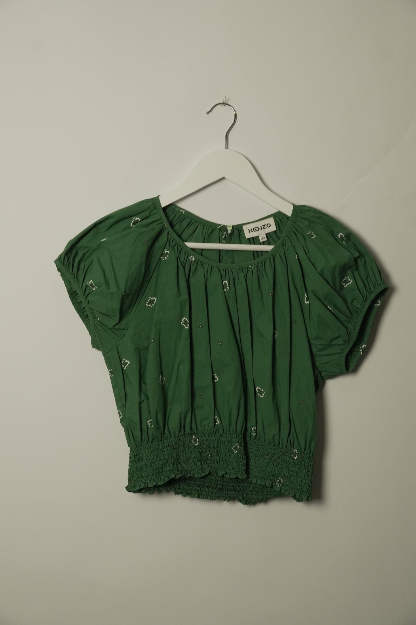 Kenzo SS Paisley Mini Print Crop Top Green